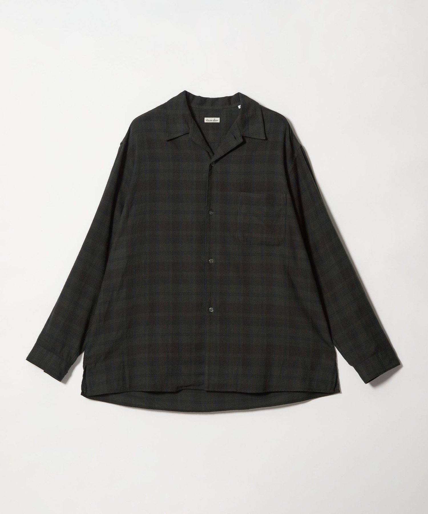 Steven Alan　ネル マドラスチェック オープンカラー シャツ BOX BEAUTY&YOUTH UNITED ARROWS｜<Steven Alan> ネル マドラスチェック