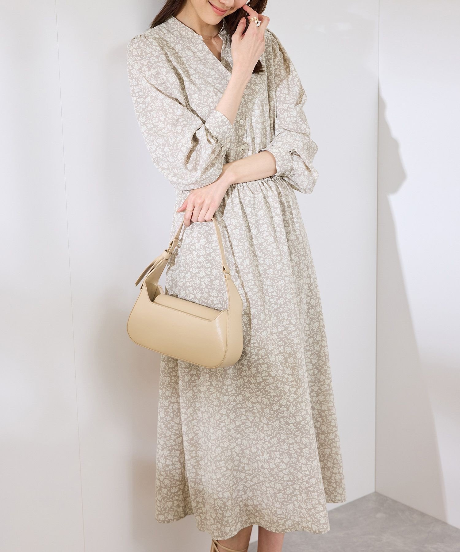 ROPE' PICNIC｜小花柄スキッパーロングワンピース | Rakuten Fashion