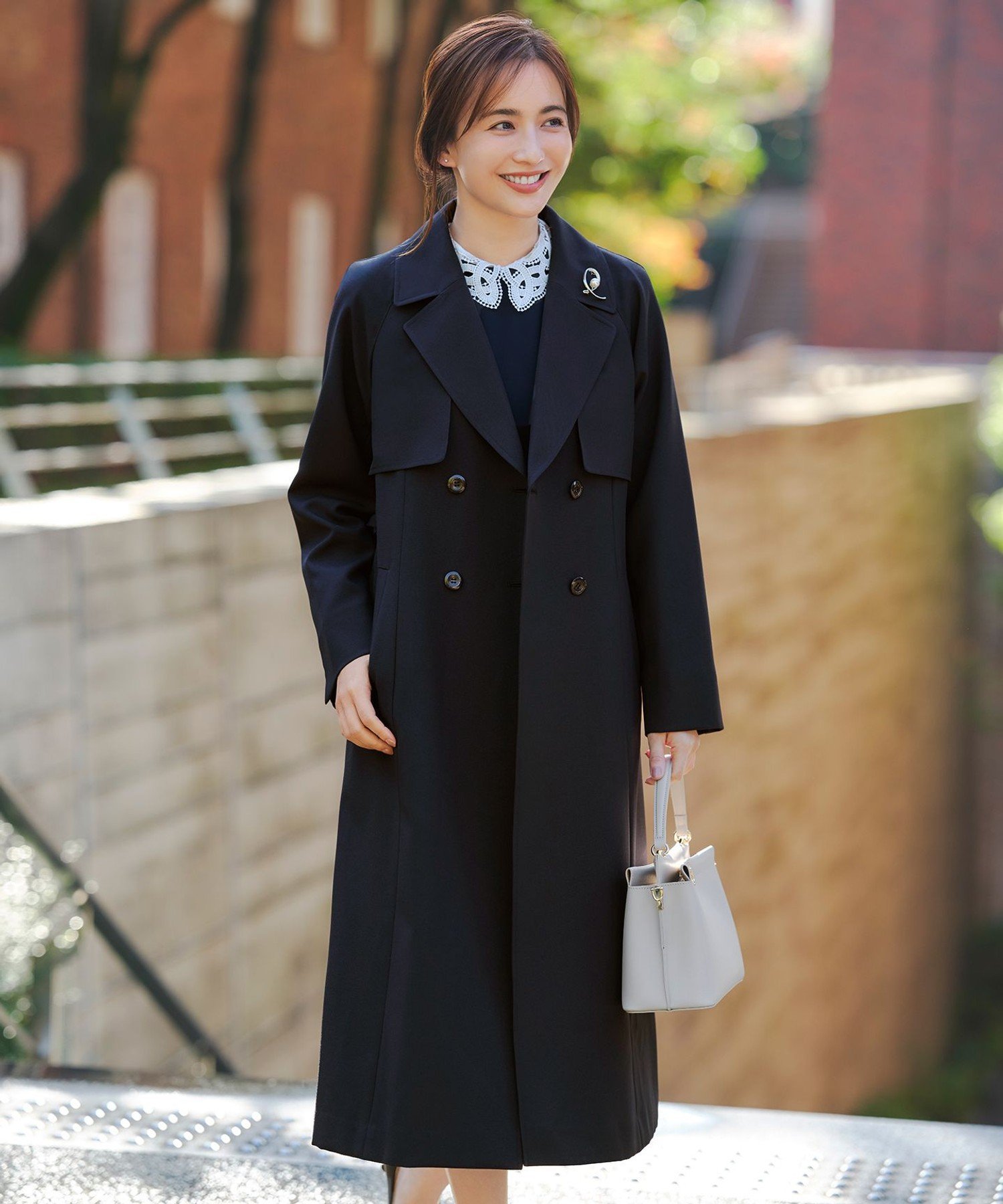 シンプルライフ ネイビー トレンチコート 中ベスト取り外し可 LLサイズ