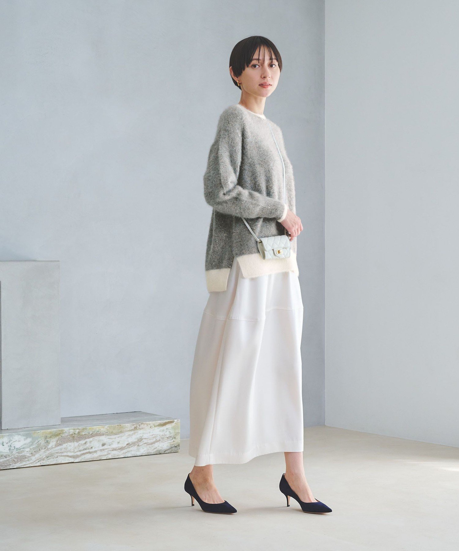 UNITED ARROWS｜フォックスカシミヤ スパンコール クルーネックニット