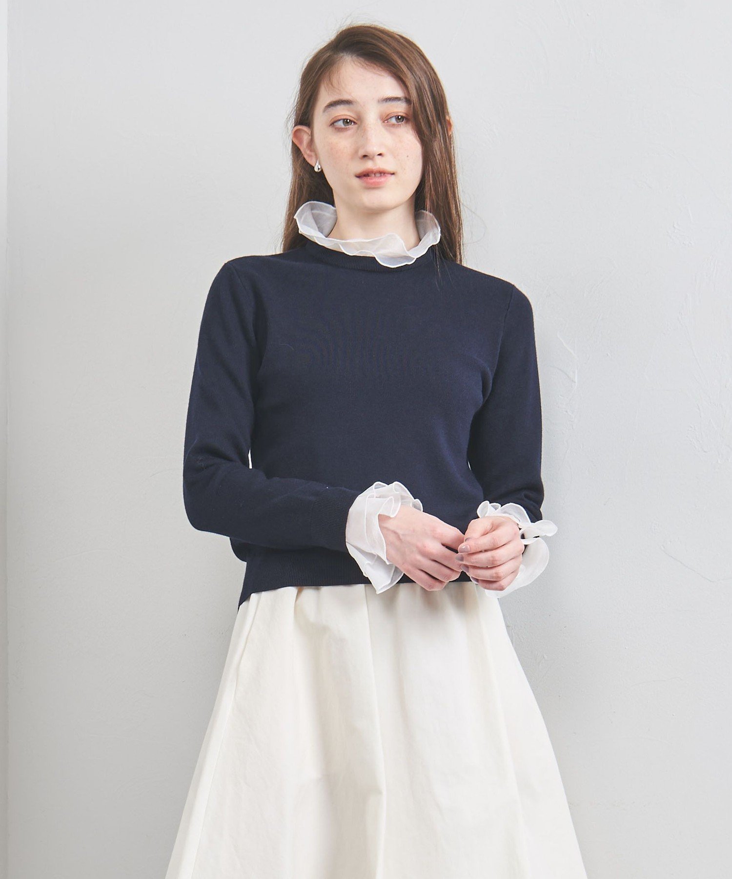 UNITED ARROWS LTD. OUTLET｜オーガンジー ラッフルフリル 4WAY ニット