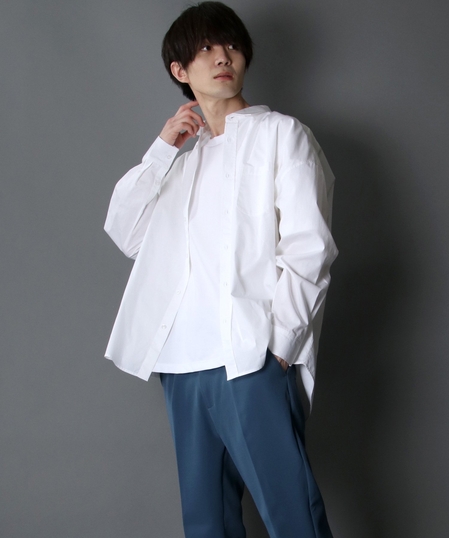 SITRY｜カジュアルシャツ メンズ オーバーサイズ ドロップショルダー