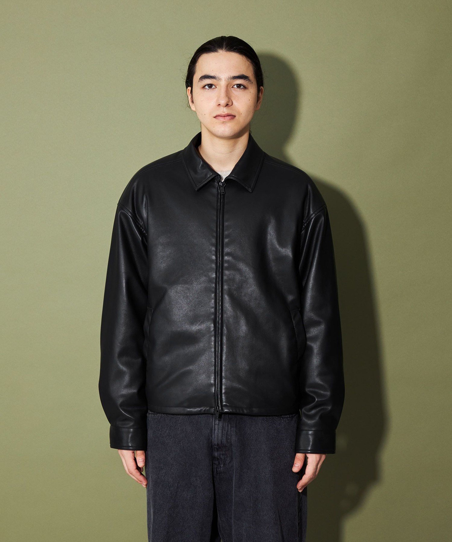 CITEN レザージャケット CITEN＞エッセンシャルレザーライクジャケット