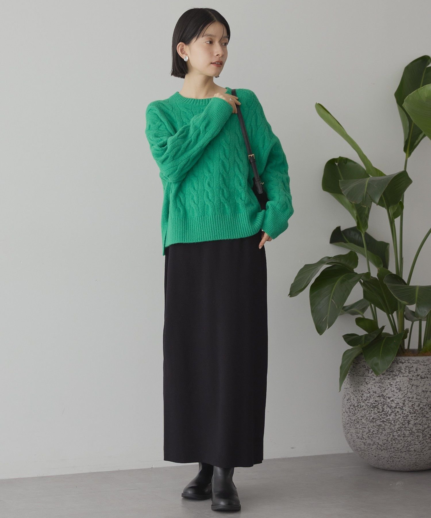 AMERICAN HOLIC｜バイパチ総針ニットタイトスカート<静電気軽減