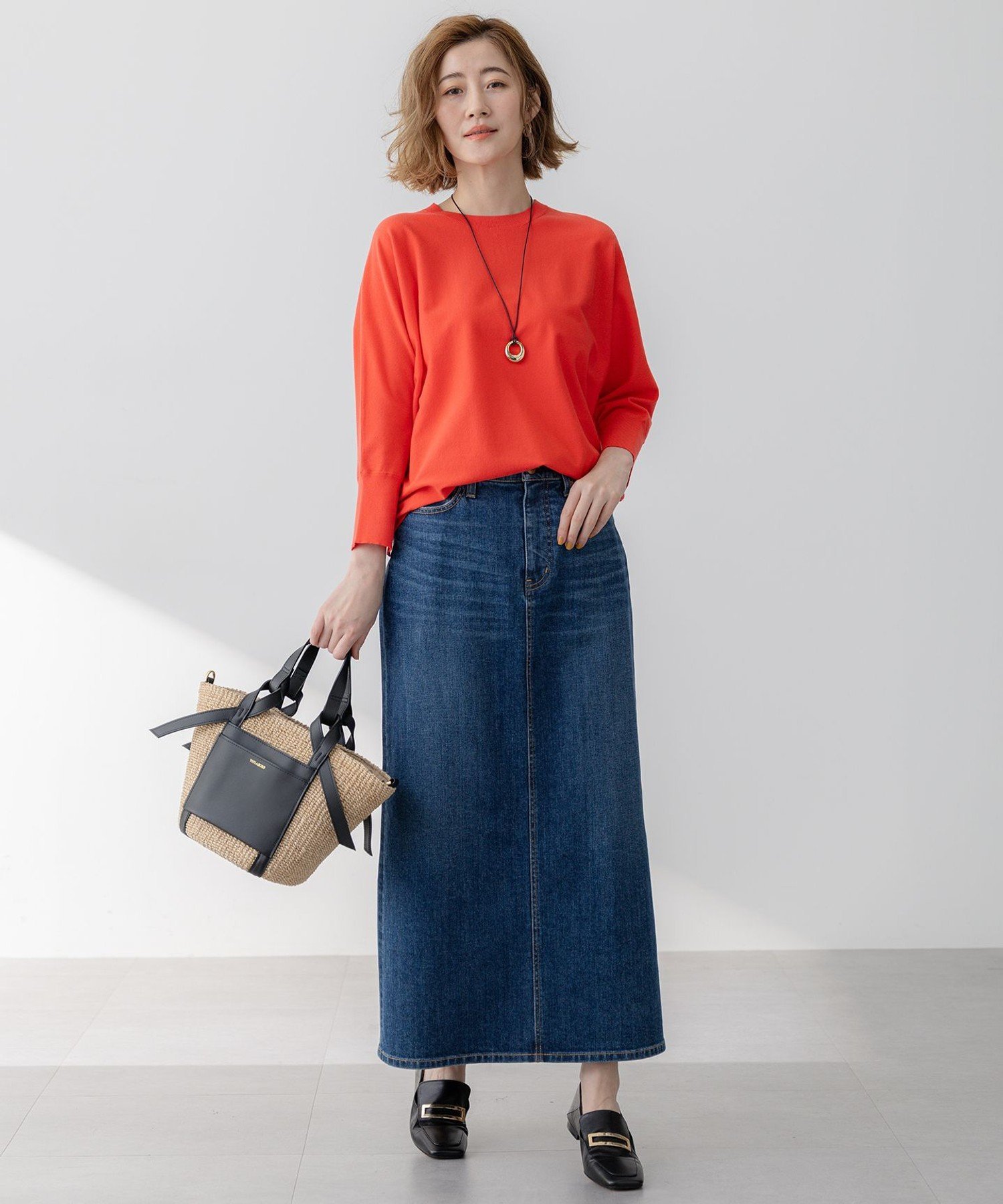 23区｜【洗える】コンフォートストレッチ ドルマンスリーブ ニット