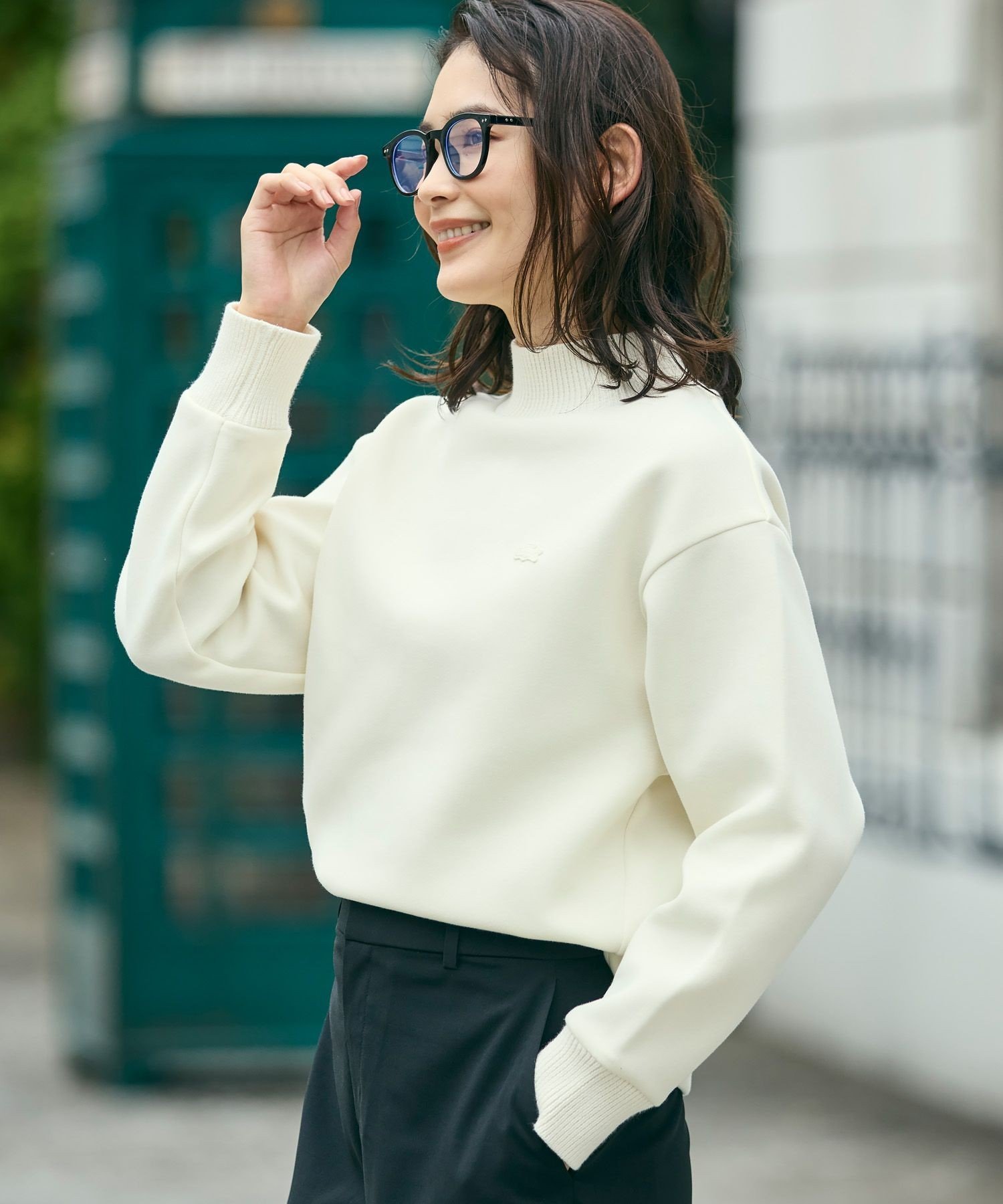 rough & swell ダンボールニットハイネックトレーナーL ホワイト rough