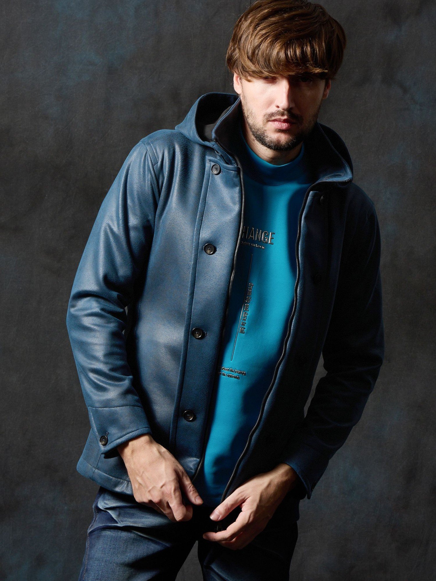 NICOLE｜マイクロ起毛ポンチ ムラプリントナポレオンブルゾン