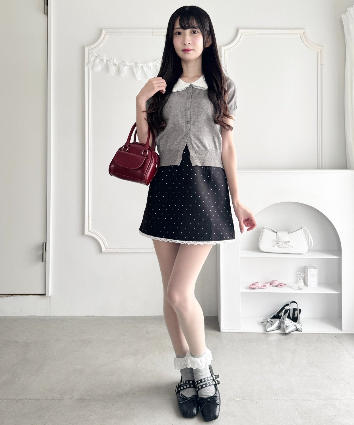 Outfitter lab｜ポルカドットレースミニスカート | Rakuten Fashion