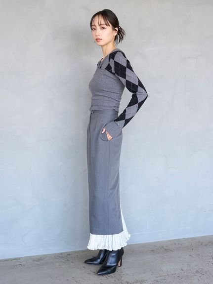 SNIDEL｜プリーツドッキングナロースカート | Rakuten Fashion(楽天