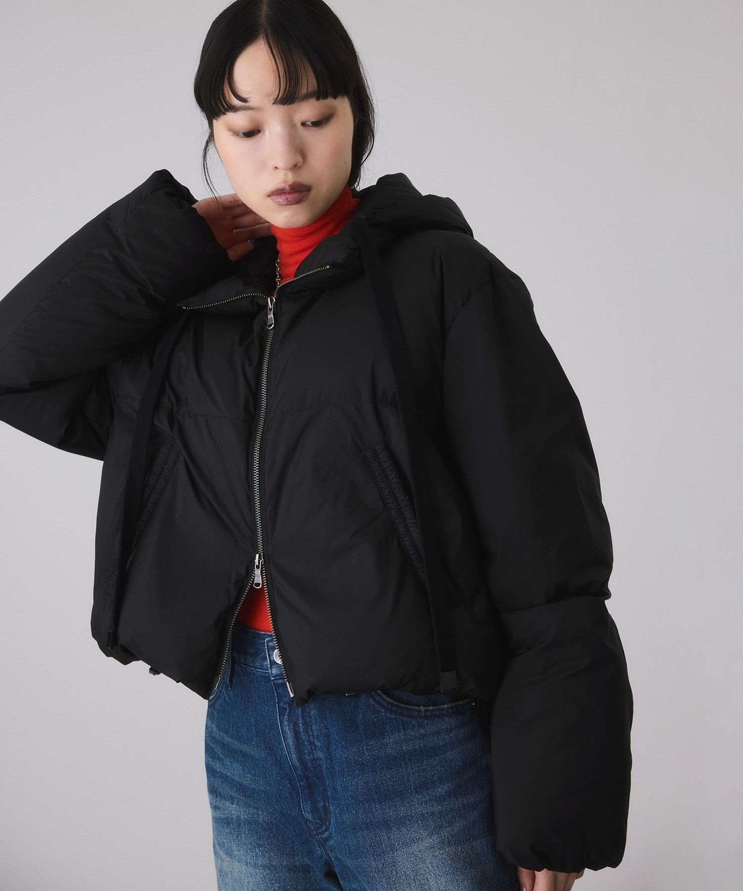 ADAM ET ROPE'｜【サステナブル】2WAYフーディショートダウン/撥水