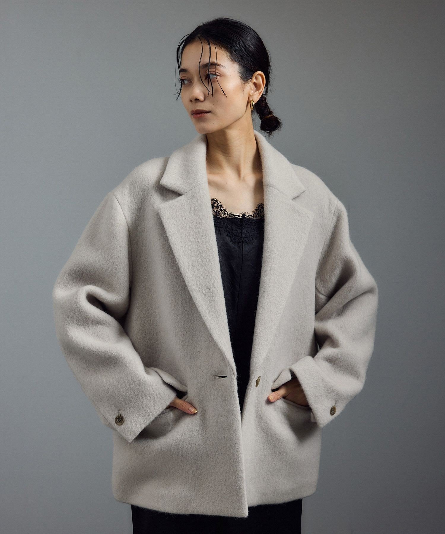 SALON adam et rope'｜【WEB限定】キッドモヘヤシャギージャケット