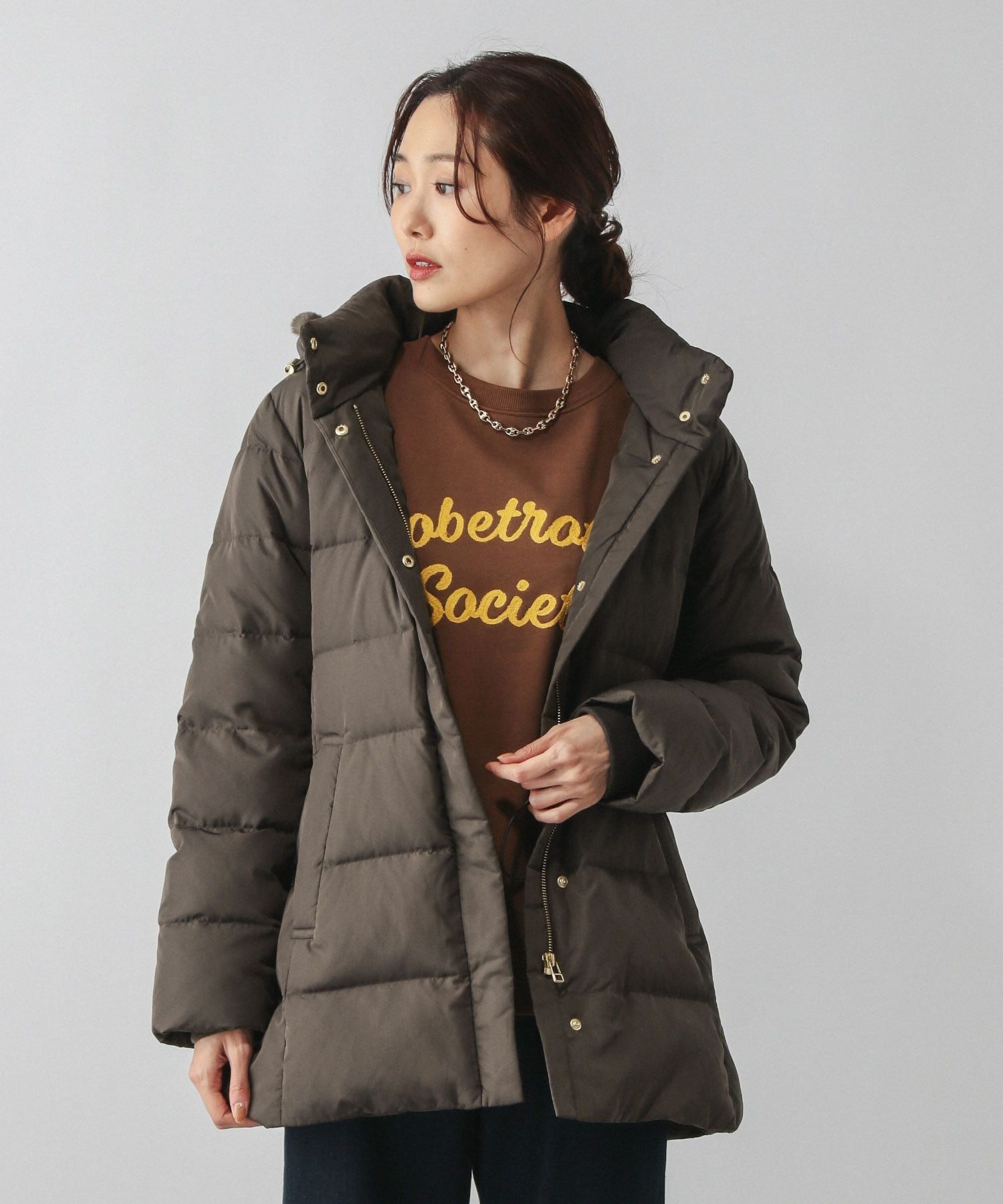 GLOBAL WORK｜ウツクシルエット撥水ダウンコート/497165 | Rakuten