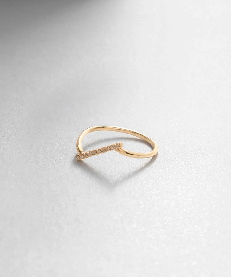 COCOSHNIK｜K10ダイヤモンド ダイヤゴナルライン リング | Rakuten