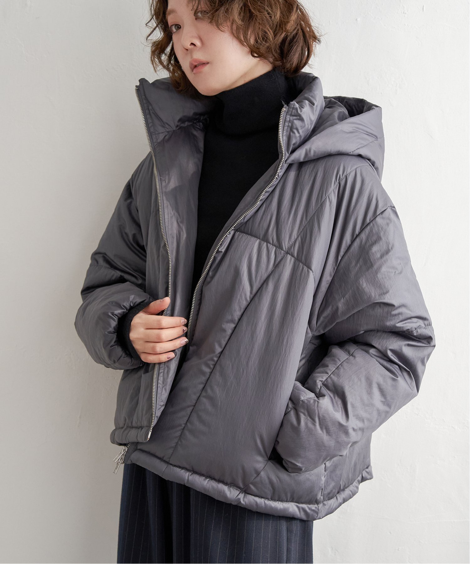 notch.｜シャイニータフタフードジャケット | Rakuten Fashion(楽天