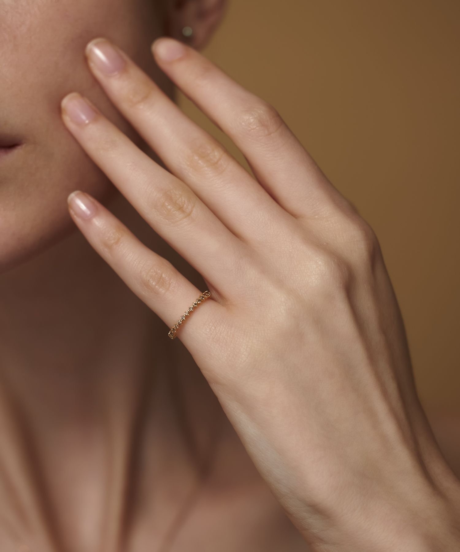 ete｜[プレイリング] K18YG ブラウンダイヤモンド ピンキーリング