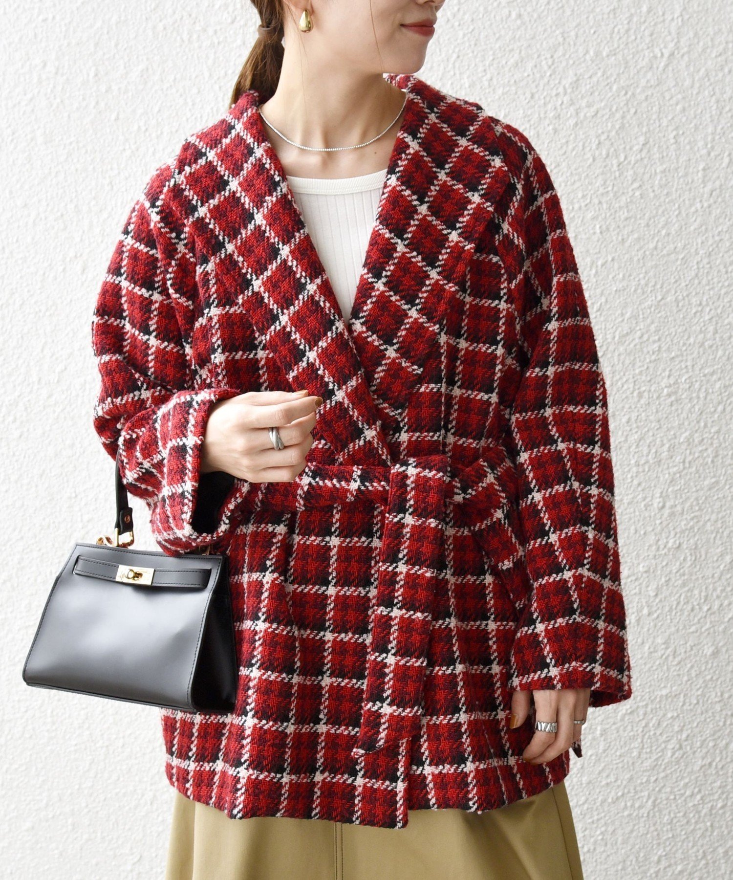 SHIPS｜SHIPS any: ブロック ツイード コクーン コート | Rakuten