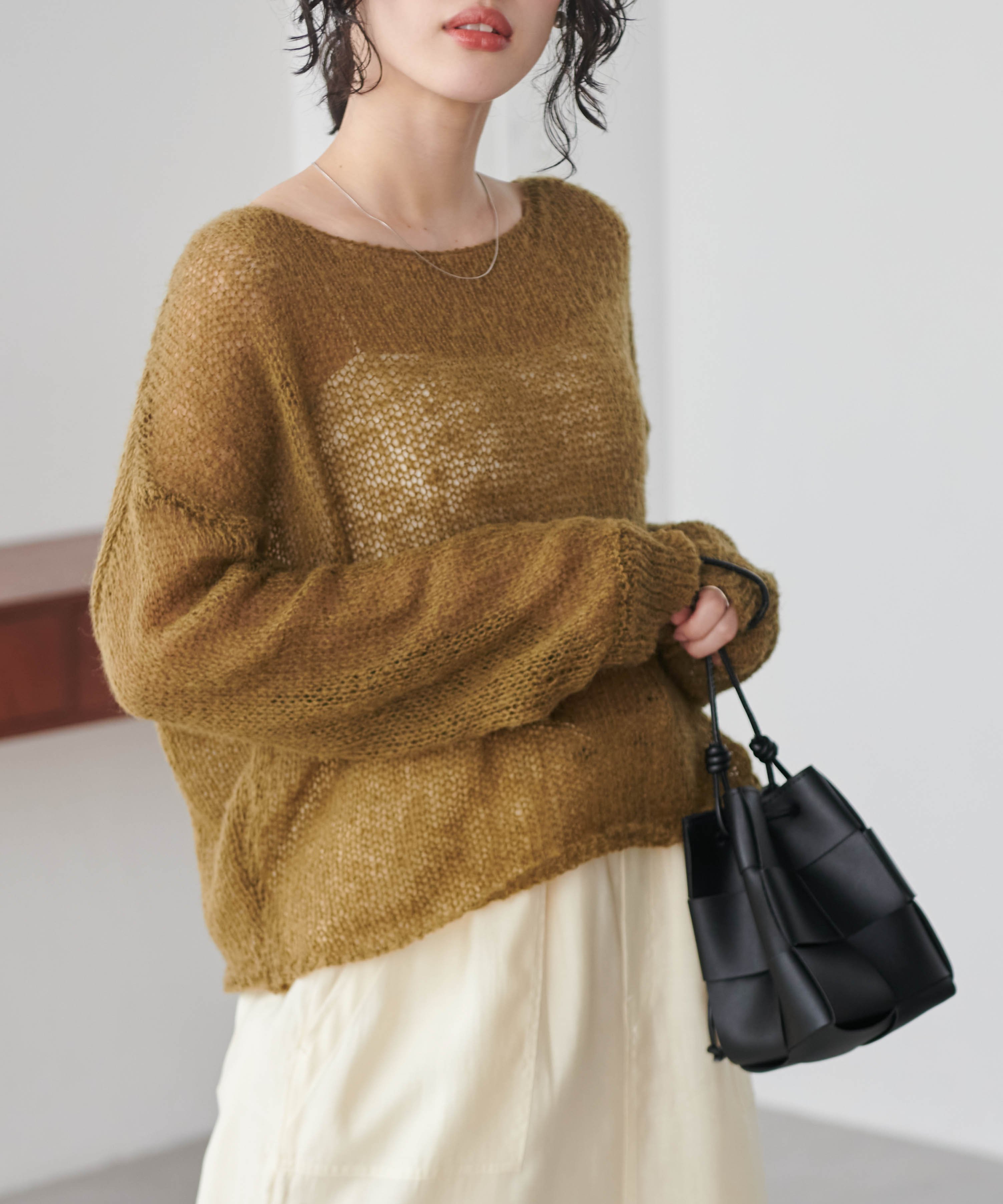 Ranan｜Ranan/(W)モヘアライクローゲージニット | Rakuten Fashion