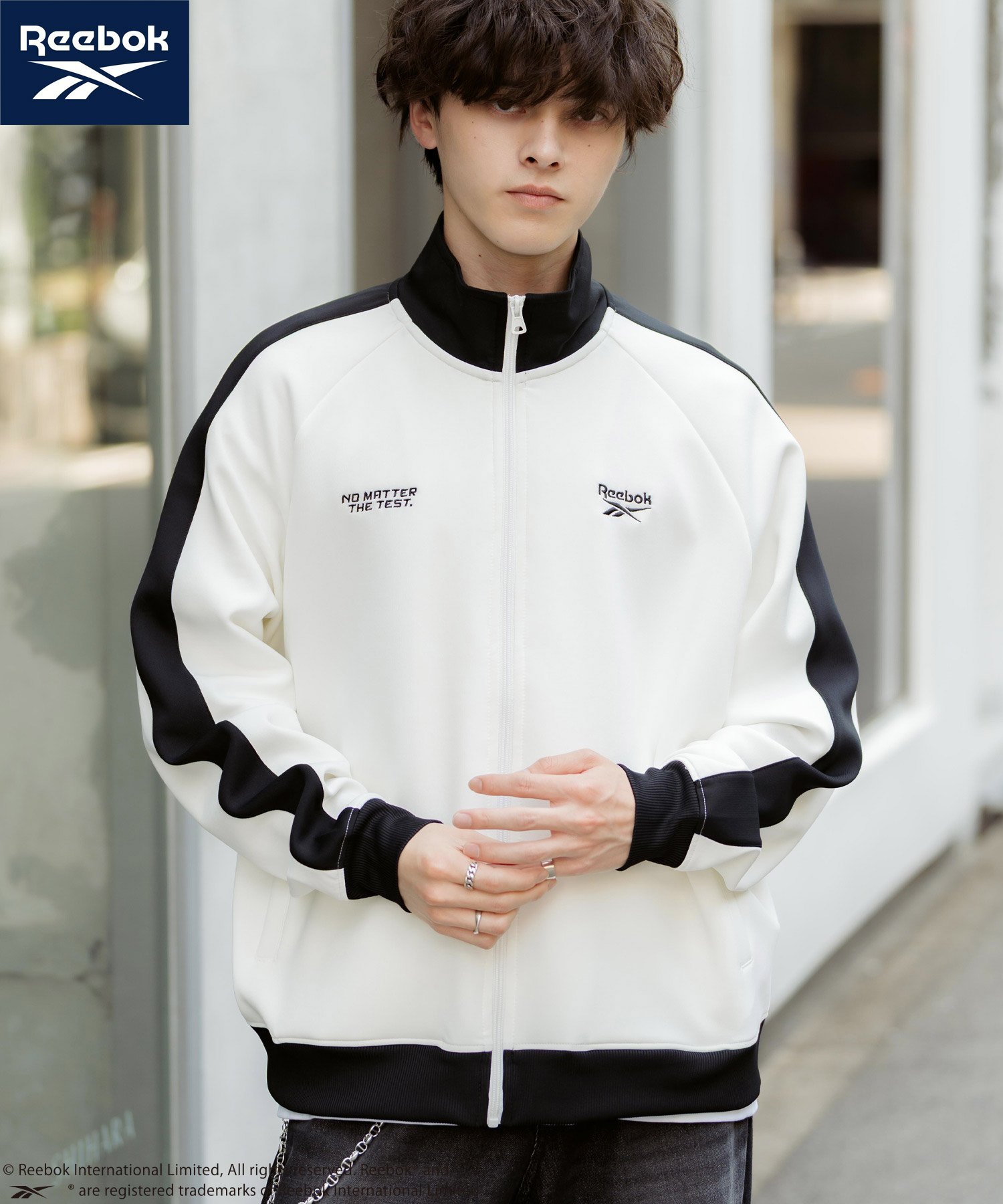 Rocky Monroe｜Reebok オーバーサイズ袖ラインポンチトラックブルゾン