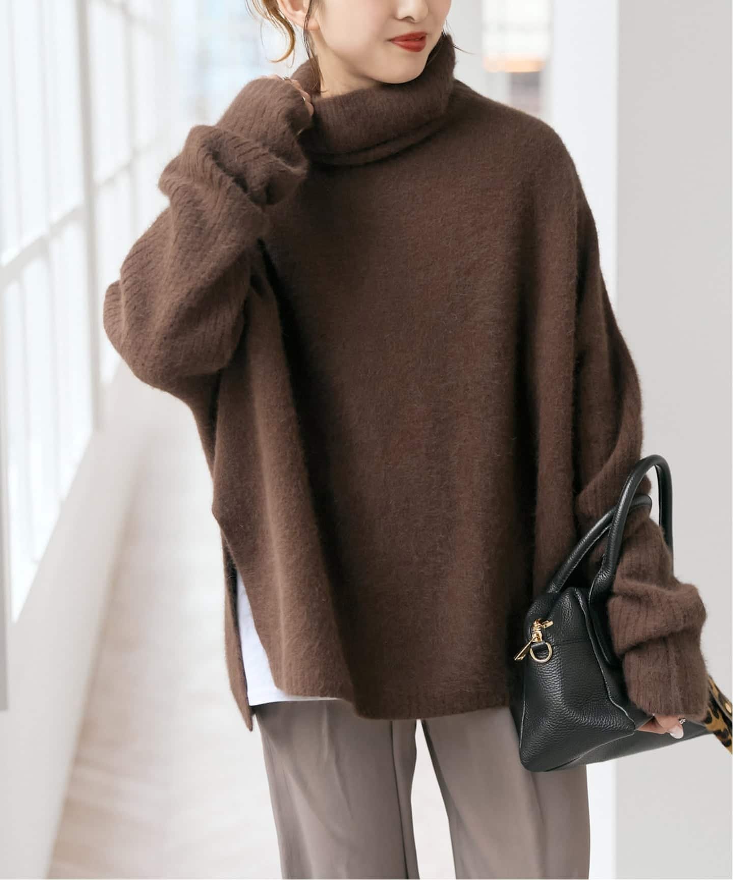 Spick & Span｜《追加》フォックスウールミックスロングリブタートル