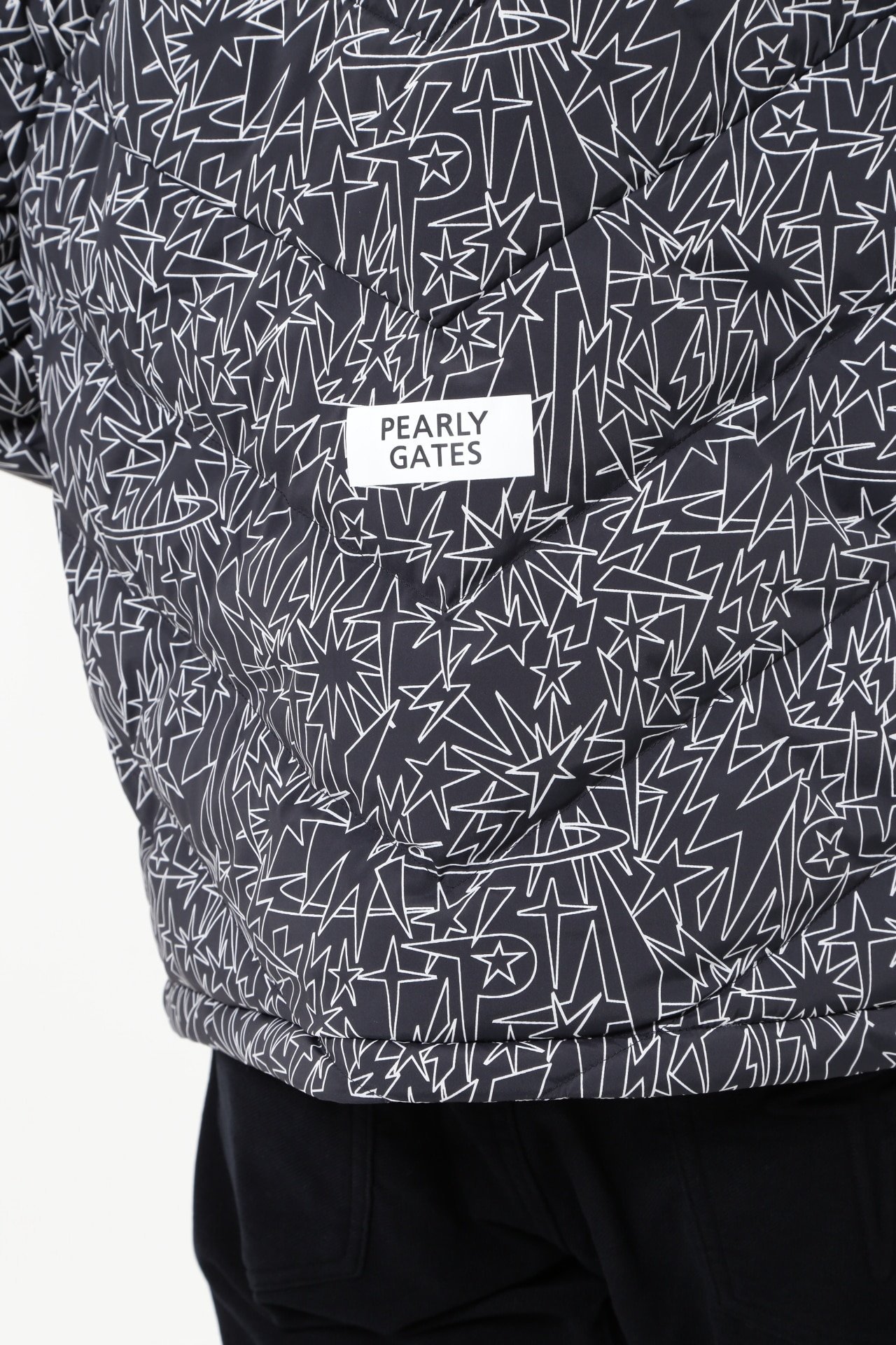 PEARLY GATES｜Nyストレッチ中綿フーディブルゾン <ギザ星柄