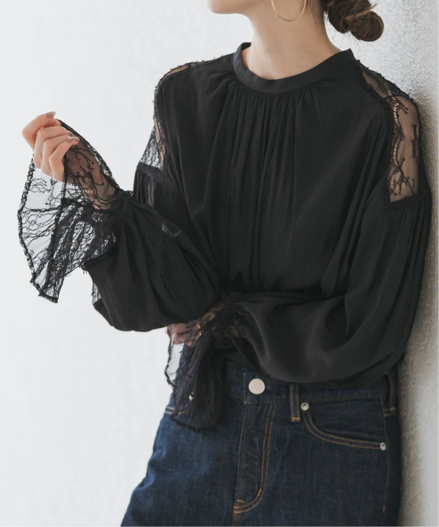 NOBLE｜レーストリミングフリルカフスブラウス | Rakuten Fashion(楽天