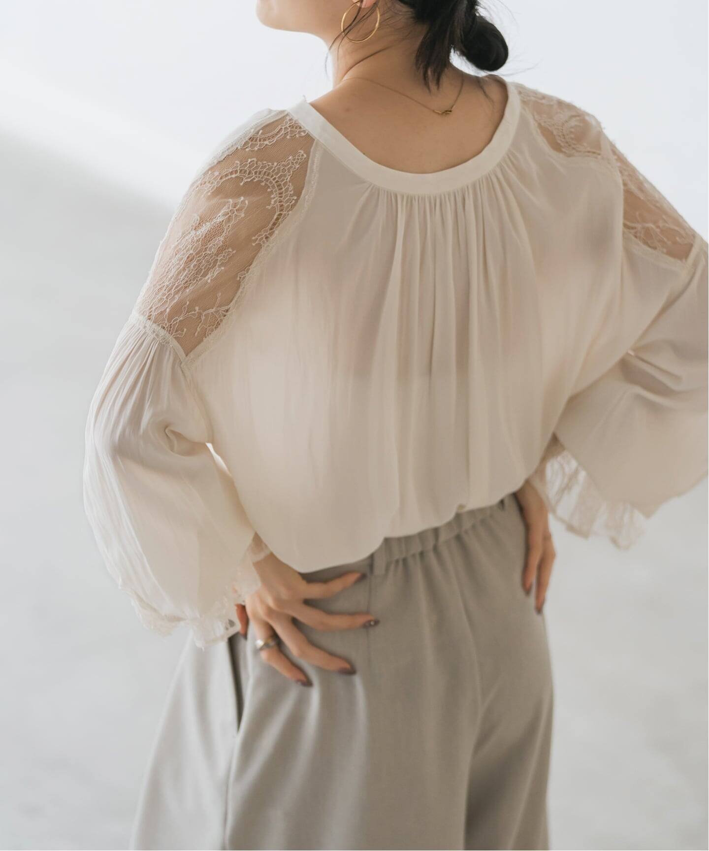 NOBLE｜レーストリミングフリルカフスブラウス | Rakuten Fashion(楽天