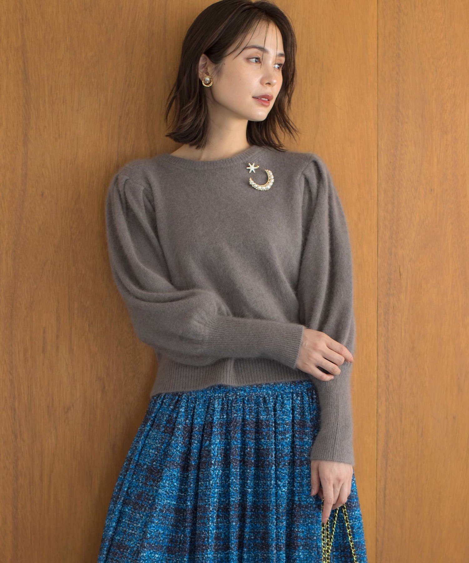 組曲｜【WEB限定】フラッフィーファー パフスリーブニット | Rakuten