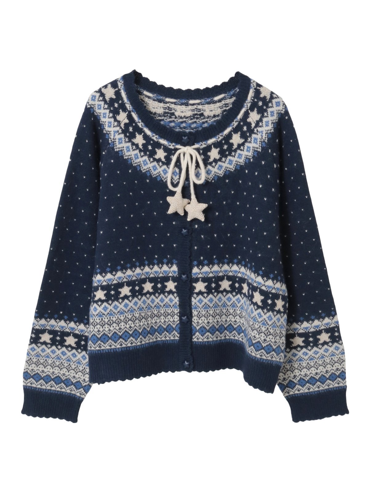 PINK HOUSE｜星柄編み込みニットカーディガン | Rakuten Fashion(楽天