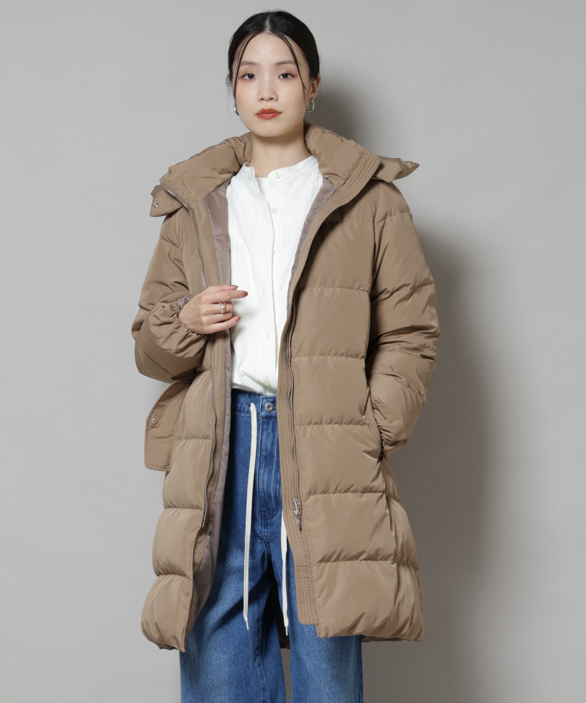 NANO universe｜撥水加工 フードロングダウンコート | Rakuten Fashion