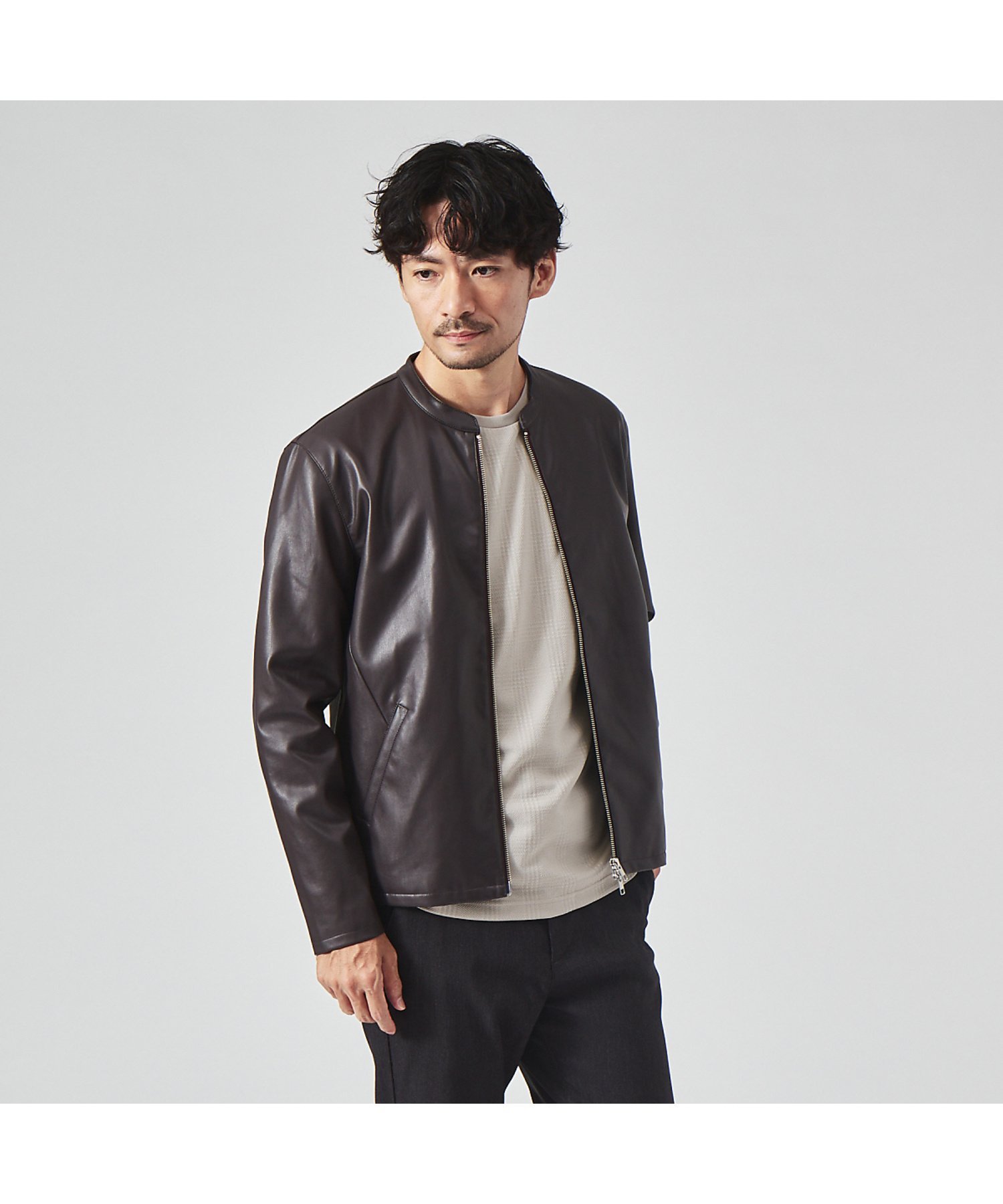 ABAHOUSE｜【定番】ネオレザー シングル ライダース | Rakuten Fashion