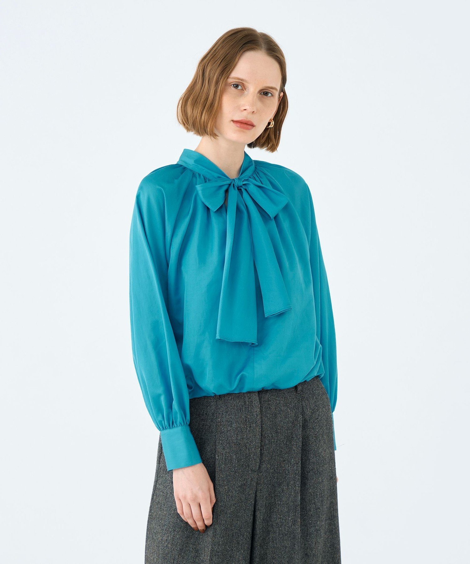 TOMORROWLAND｜コットンシルクサテン 2-wayボウタイブラウス | Rakuten