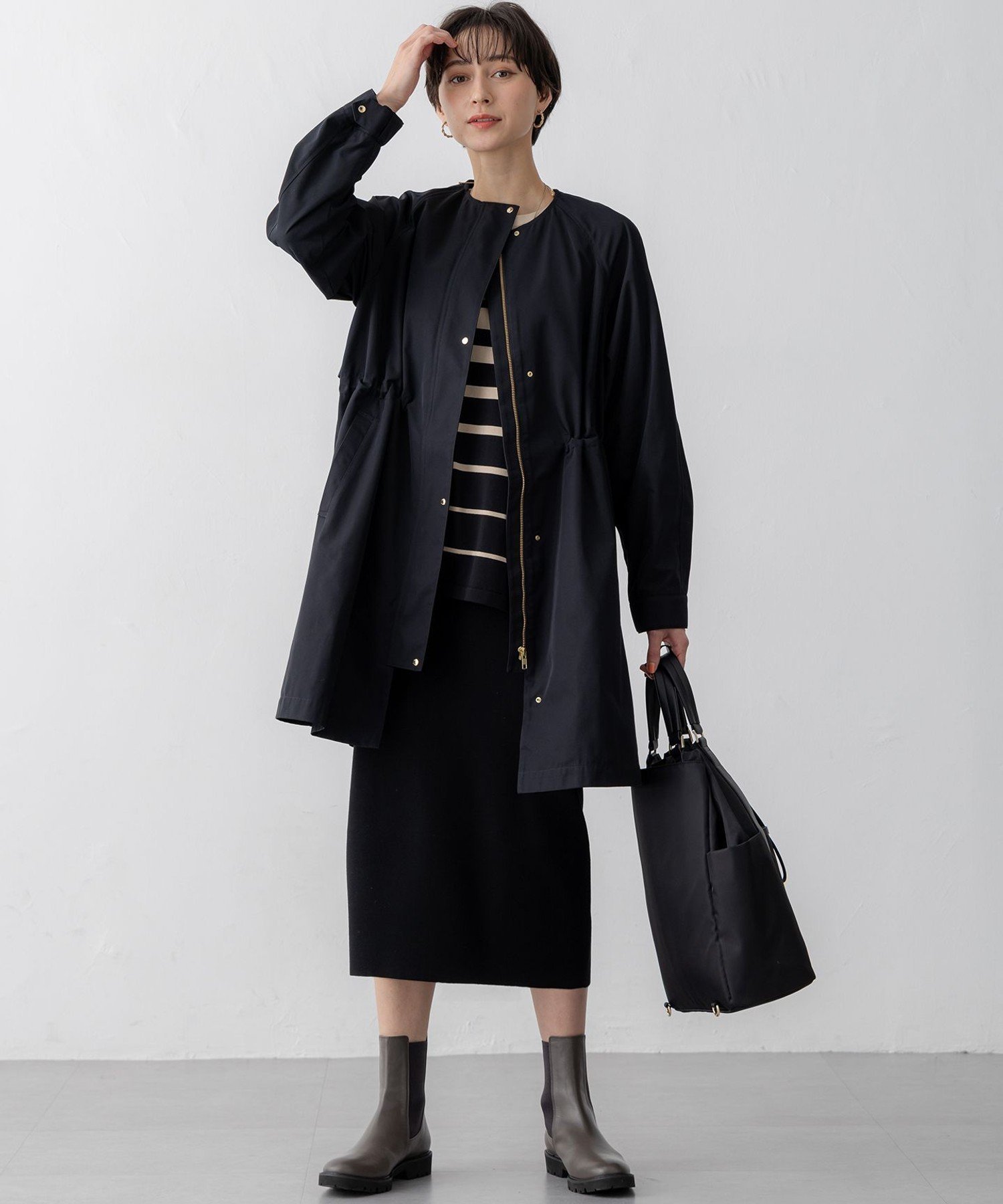 23区｜【撥水加工】ライトツイル ノーカラーコート | Rakuten Fashion