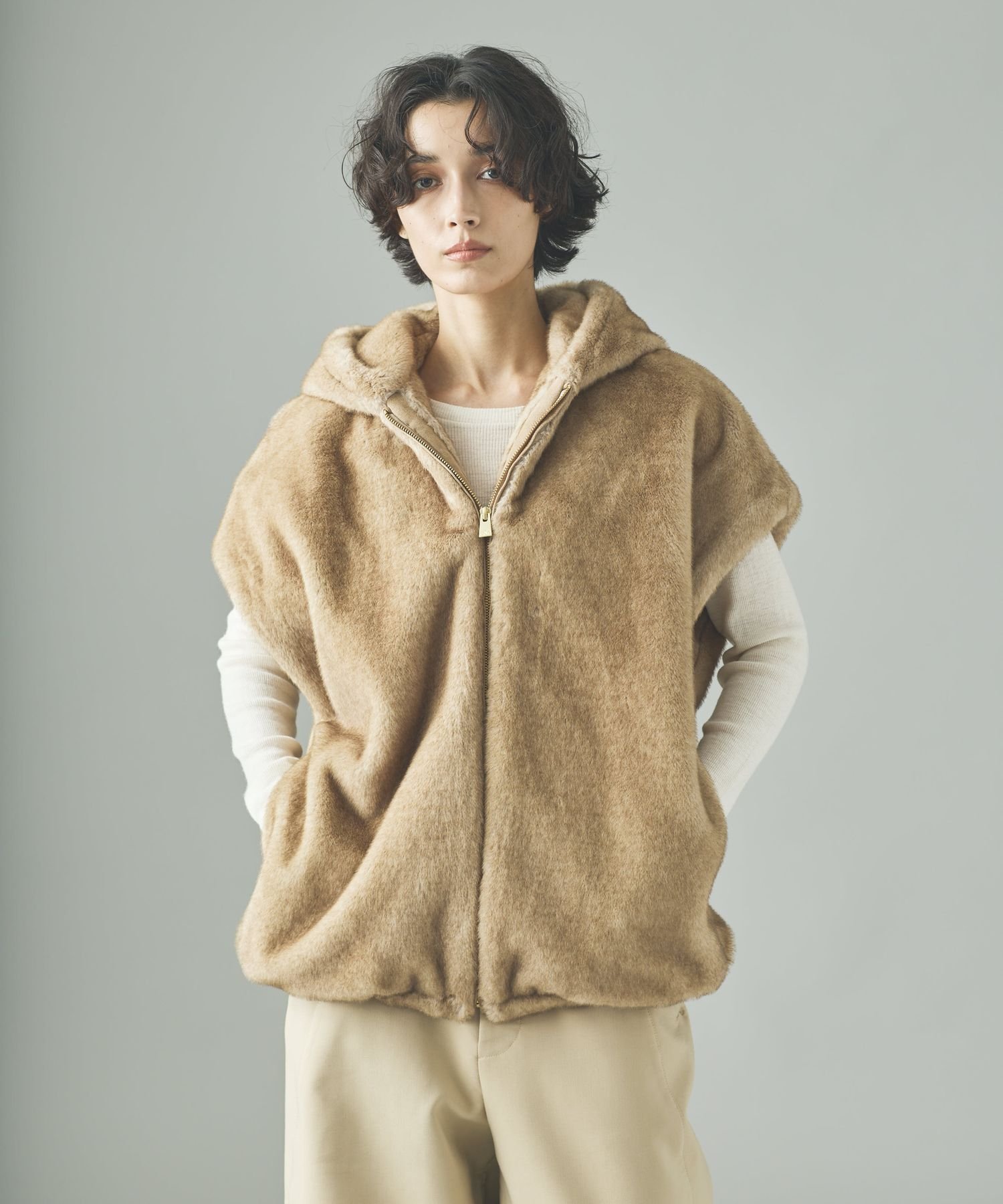 Curensology｜ファーフーディーベスト | Rakuten Fashion(楽天