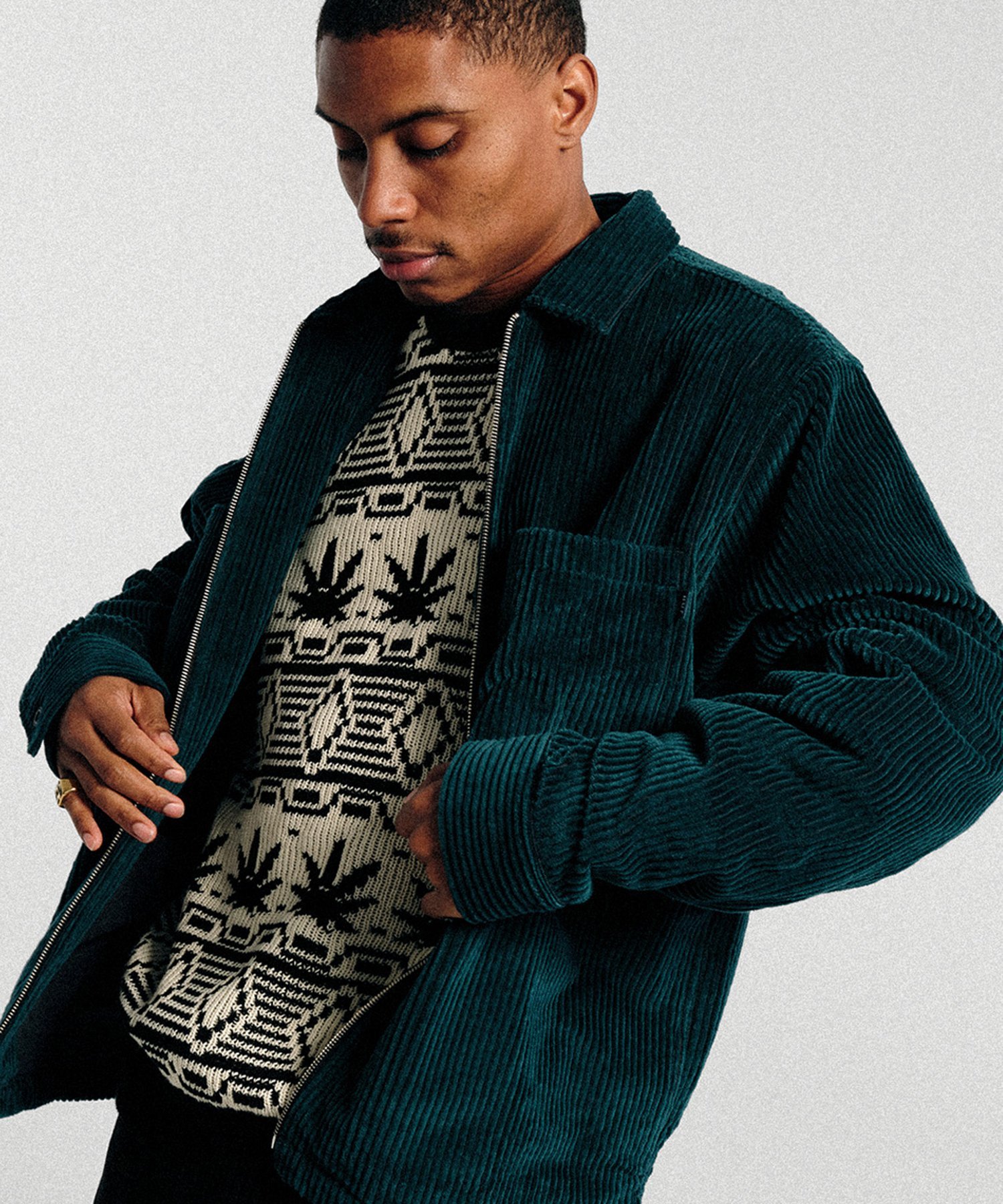 HUF｜TWO TONE CORDUROY ZIP SHACKET / ジャケット | Rakuten Fashion