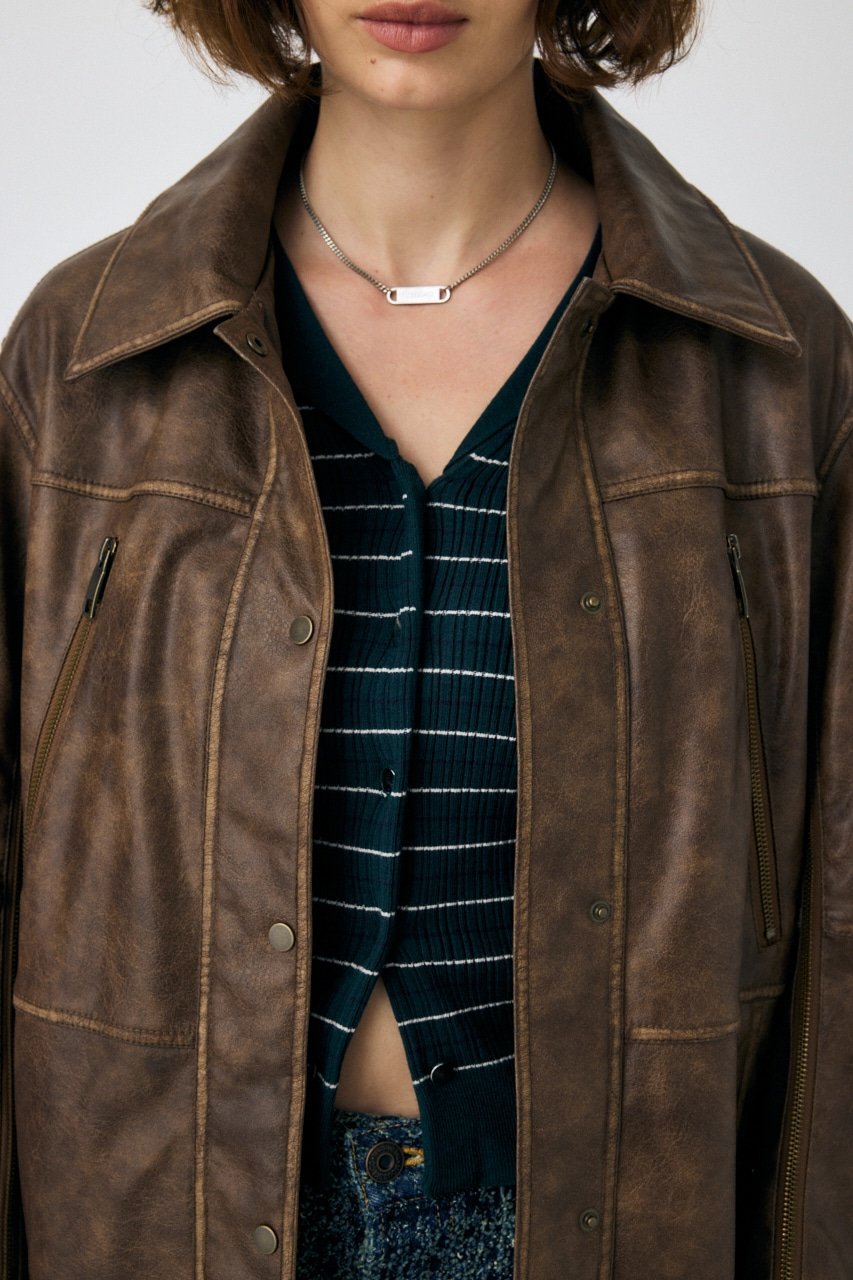 moussy｜AGED F/LEATHER MIDDLE ジャケット | Rakuten Fashion(楽天