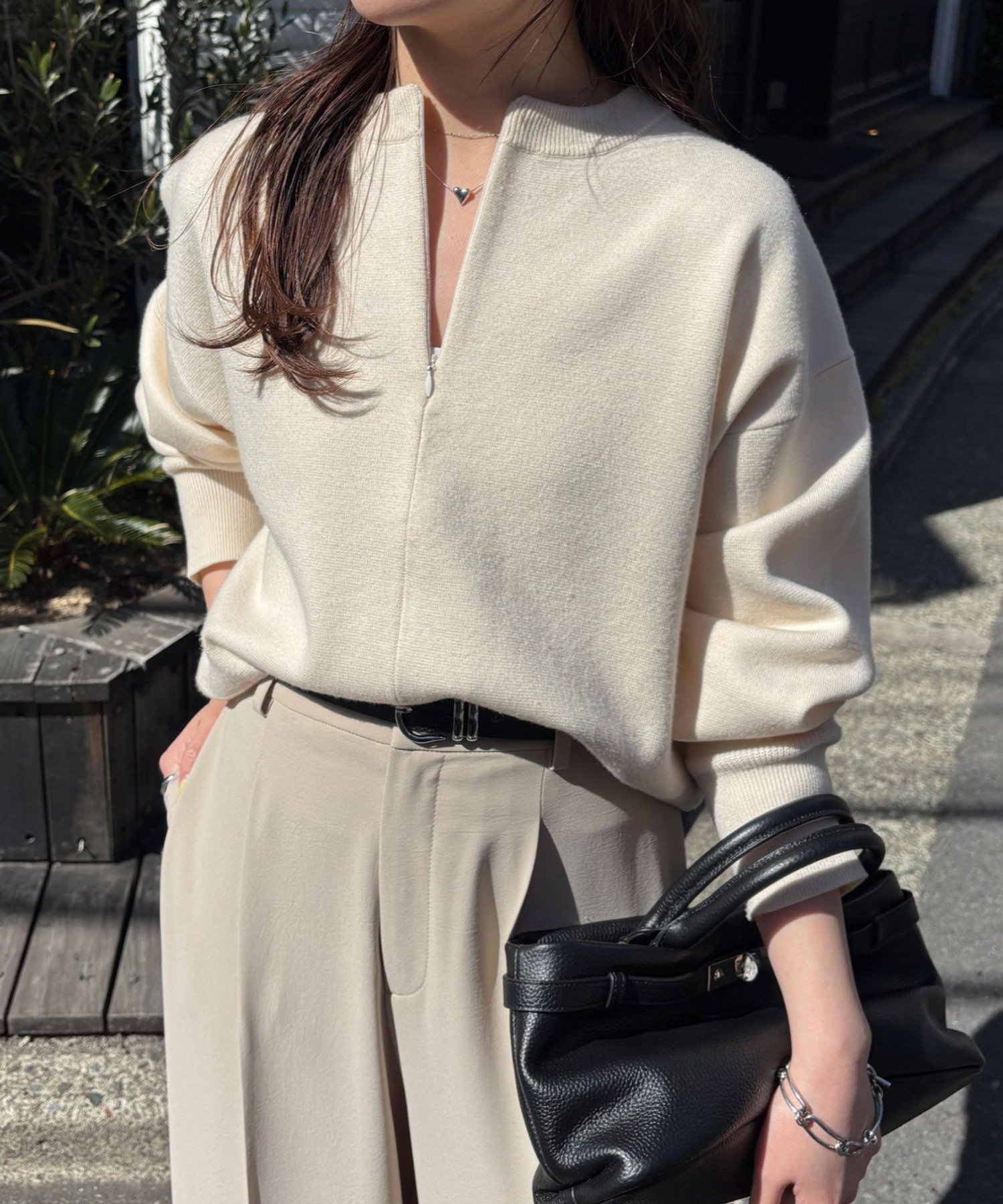 COLLAGE GALLARDAGALANTE｜ジップスウェットライクニット | Rakuten