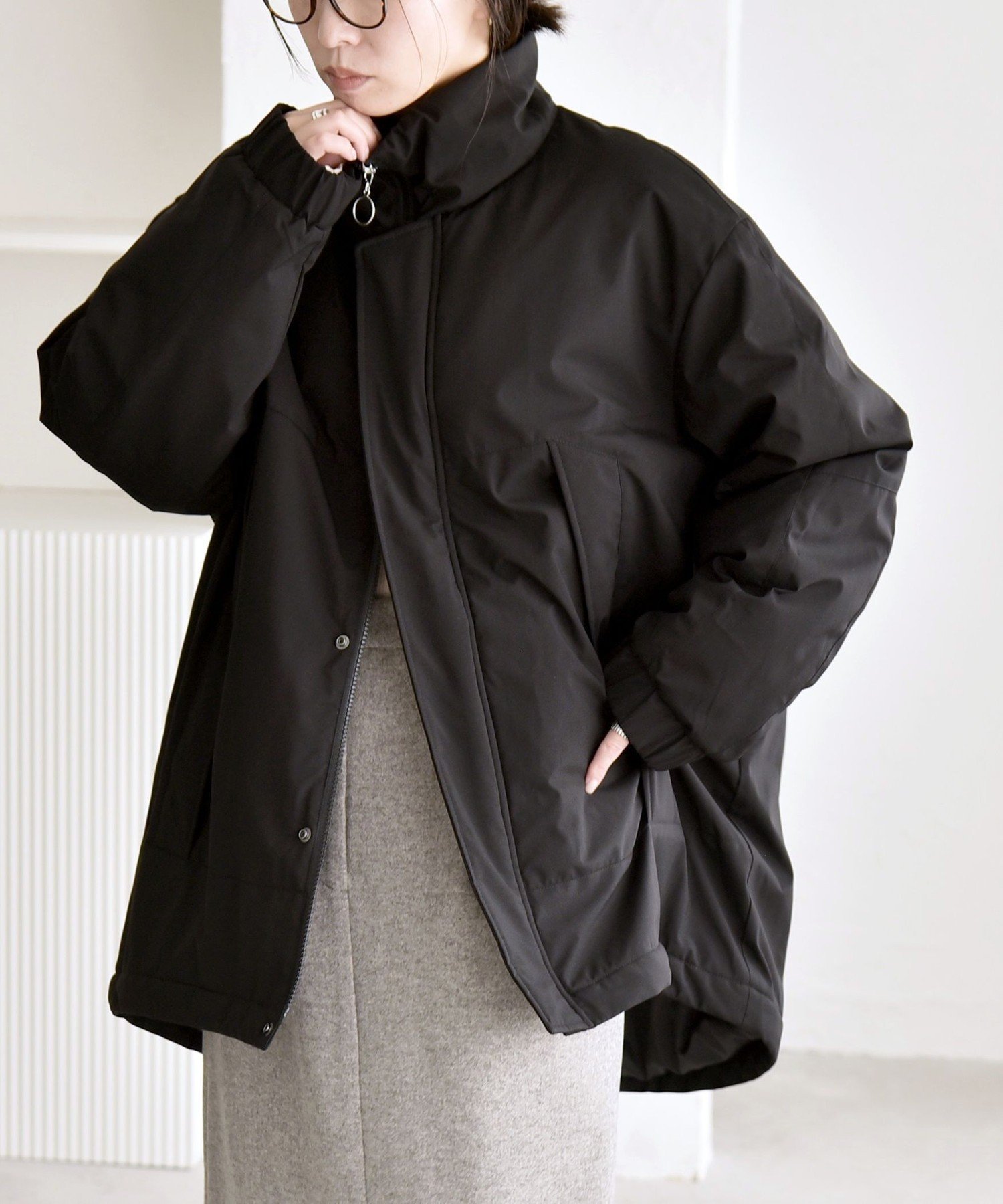 SHIPS any:<多機能>中綿 2WAY スタンドカラー モンスター コート セール】SHIPS any:〈多機能〉中綿 2WAY スタンドカラー モンスター