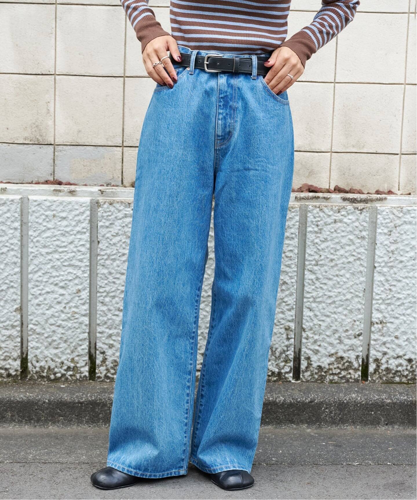 DOUDOU｜【完売カラー再追加!】ハイウエストダブルボタンデニム