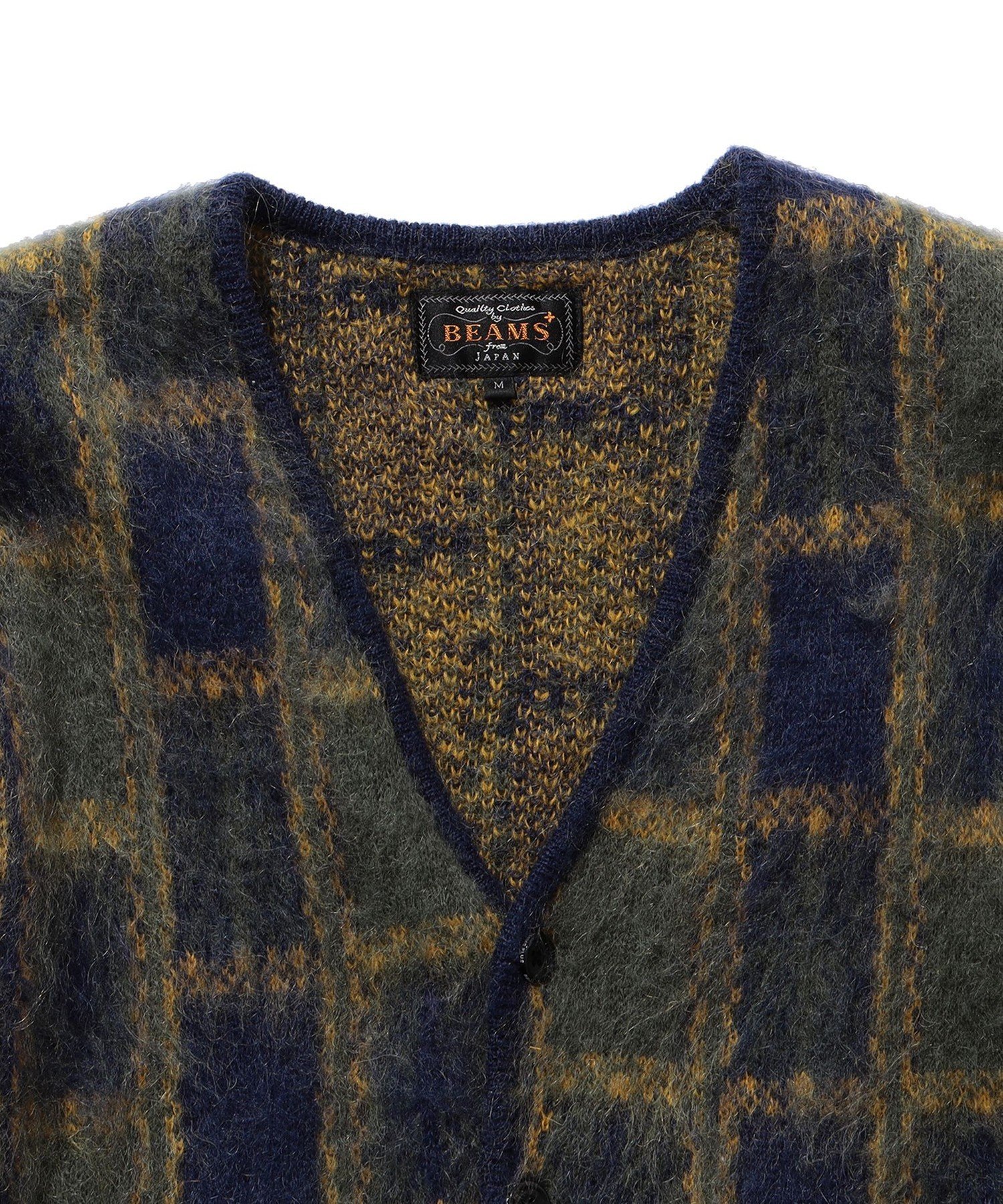 BEAMS OUTLET｜ダブルジャカード チェックパターン カーディガン