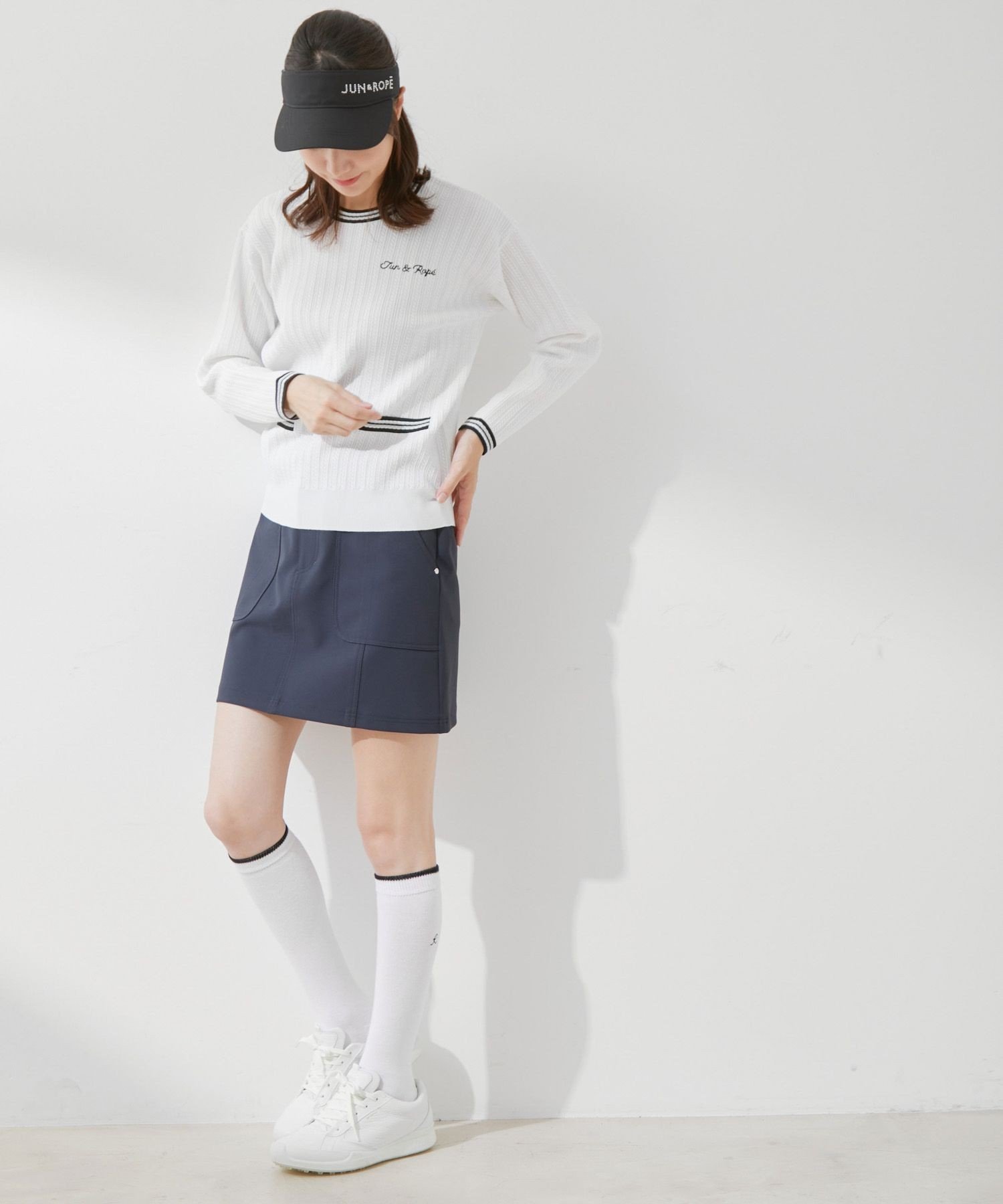 JUN&ROPE'｜ミニケーブル柄プレート使い長袖プルオーバー | Rakuten