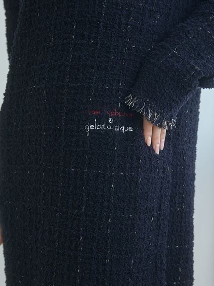 gelato pique｜【JOEL ROBUCHON】ツイードモコVネックワンピース