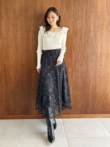 SNIDEL｜シアーフリルニットプルオーバー【カンヘウォン着用