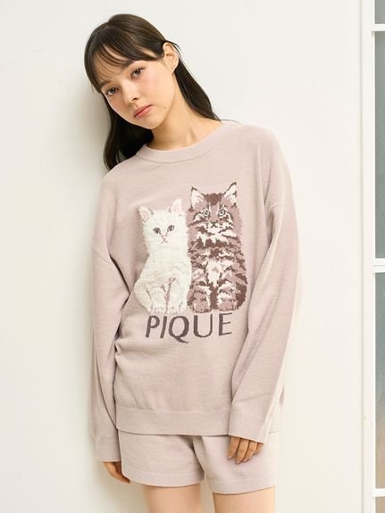 gelato pique｜ツインキャットジャガードプルオーバー | Rakuten