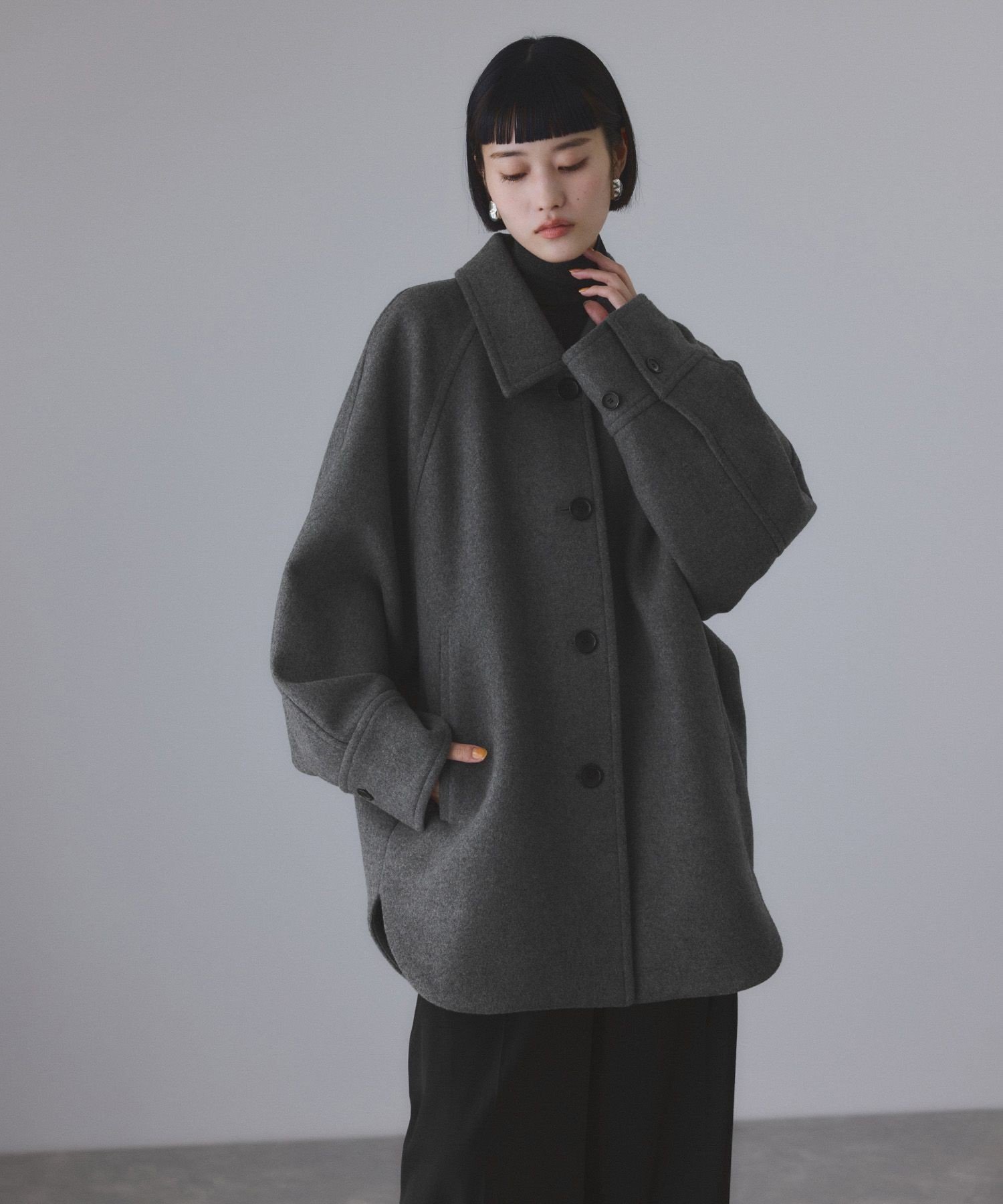 ADAM ET ROPE'｜Super140'sメルトンシャツコート | Rakuten Fashion