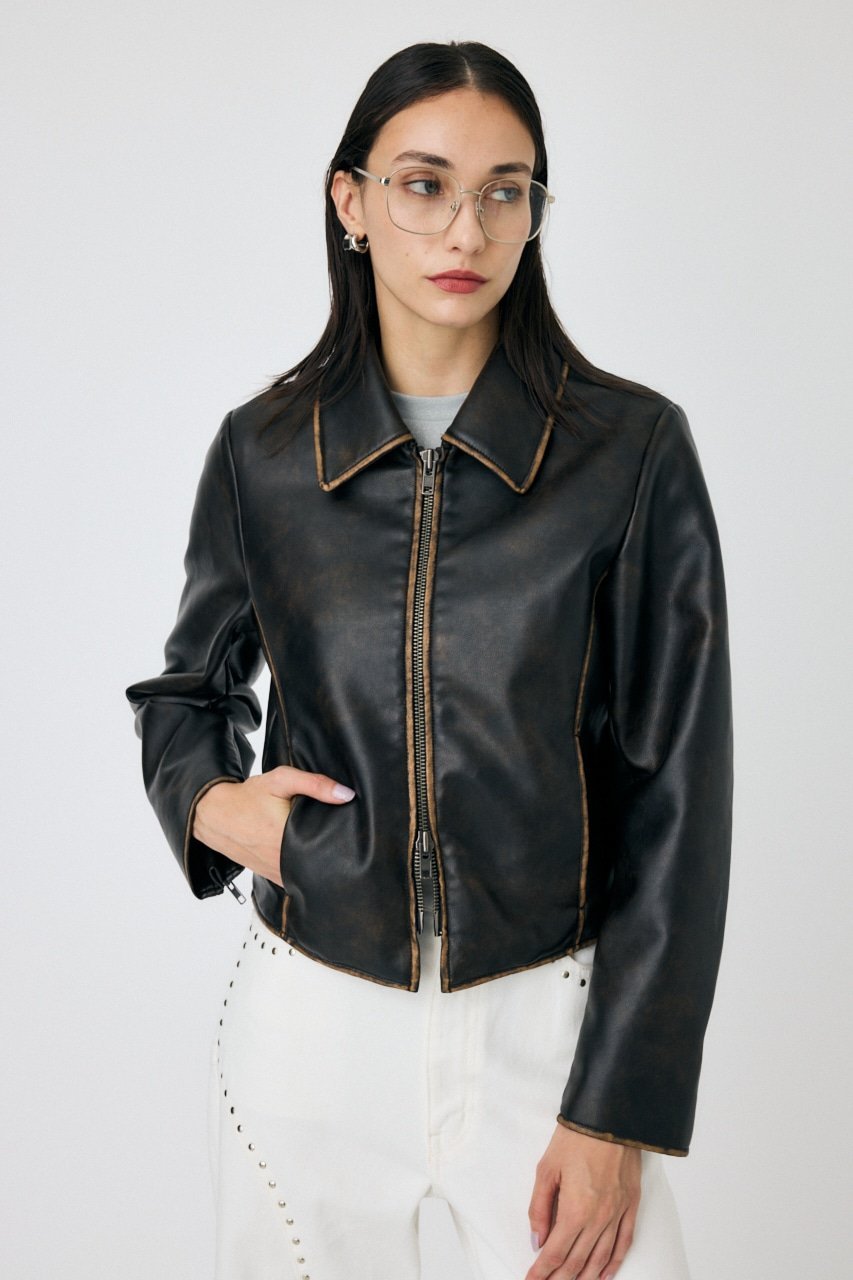 moussy｜FAUX LEATHER MINIMAL ジャケット | Rakuten Fashion(楽天