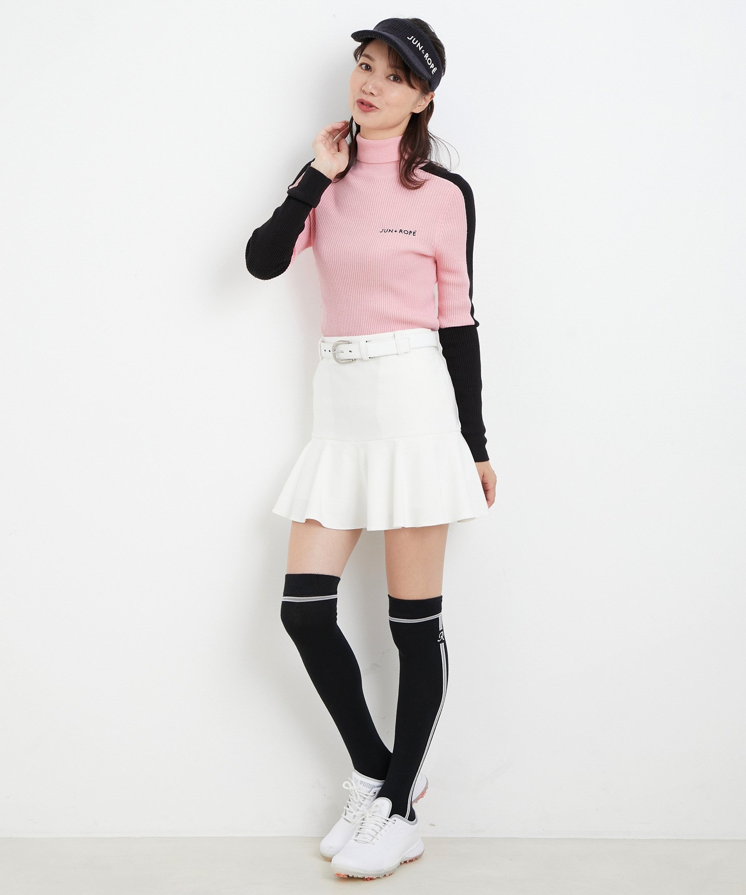 JUN&ROPE'｜バイカラーリブタートルネックプルオーバー | Rakuten