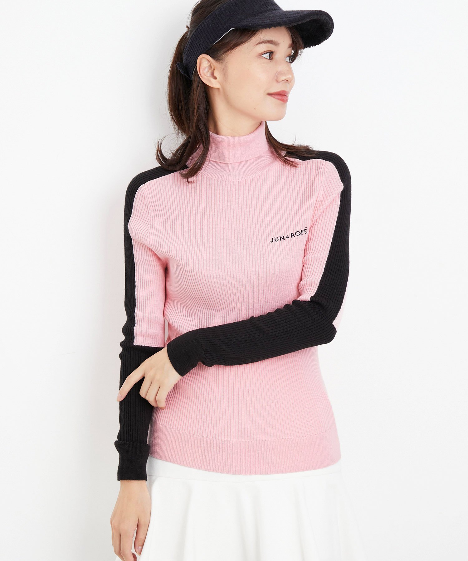 JUN&ROPE'｜バイカラーリブタートルネックプルオーバー | Rakuten