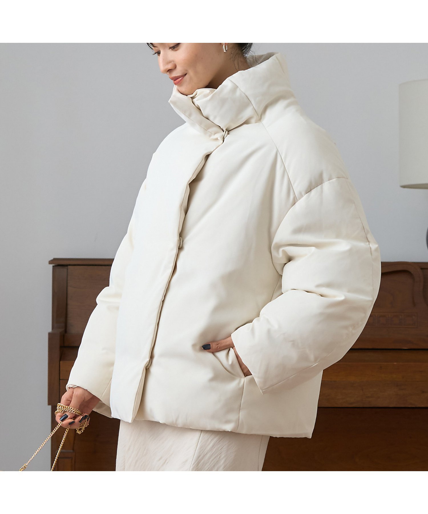 Rouge vif la cle｜スタンドカラーダウンコート | Rakuten Fashion