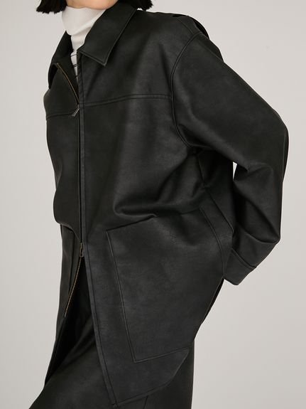 emmi｜フェイクレザーダブルジップブルゾン | Rakuten Fashion(楽天