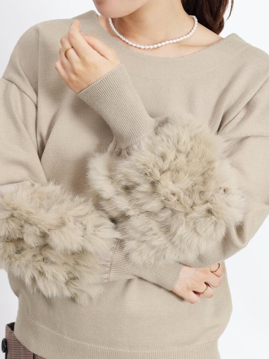 Vin｜ラビットファースリーブ2wayニット | Rakuten Fashion(楽天